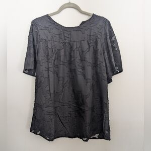 Black Lace Women's Large Top